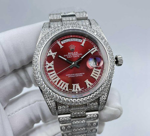 Buy High quality replica Iced Out Moissanite Rolex DayDate Oyster-Perpetual with Iced Roman number dial, Silver Pick Style from the best trusted, fake clone swiss designer brand watch website Buy High quality replica Iced Out Moissanite Rolex DayDate Oyster-Perpetual with Iced Roman number dial, Silver Pick Style from the best trusted, fake clone swiss designer brand watch website
