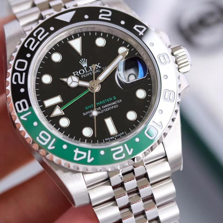 Buy High quality replica Rolex green/black hulk GMT Master 2 watch from the best trusted, fake clone swiss designer brand watch website