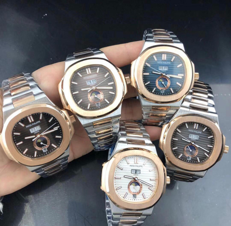 Buy high quality replica Patek Philippe nautilus moonphase watch Select Colorway from the best trusted, fake clone swiss designer brand watch website