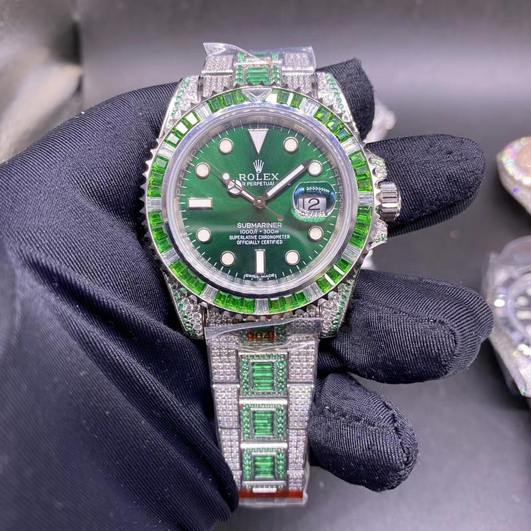 Buy High quality replica Iced out Moissanite Diamonds Rolex Submariner diamonds bezel 40mm Pick Style from the best trusted, fake clone swiss designer brand watch website