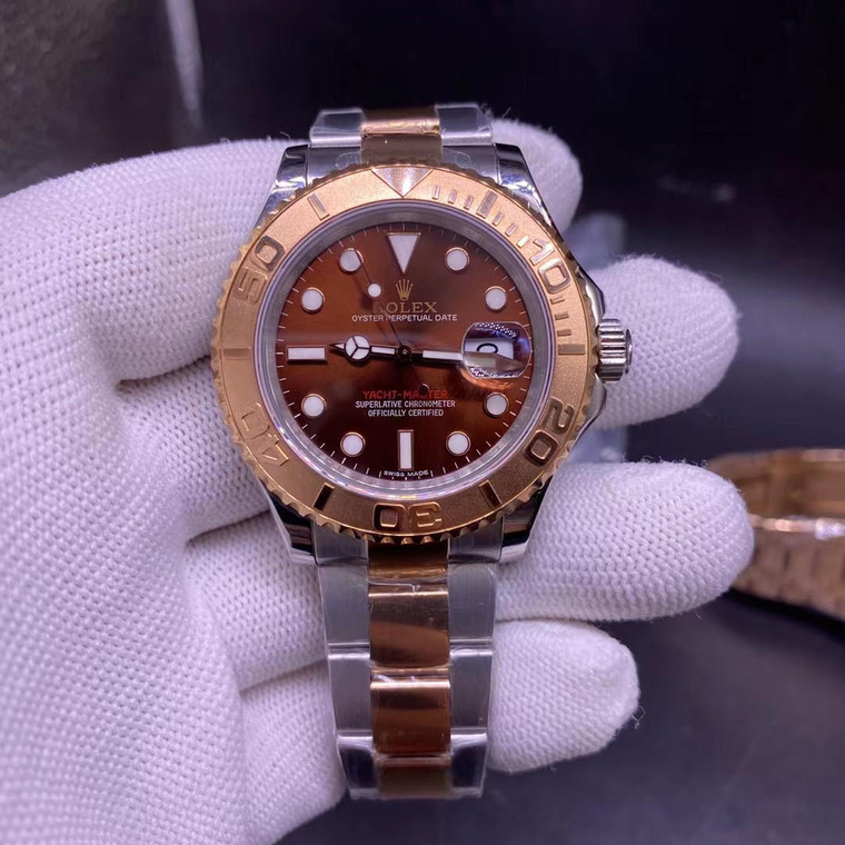 Buy High quality replica Plain Jane Rolex Yacht-Master Two tone rose gold 40mm from the best trusted, fake clone swiss designer brand watch website