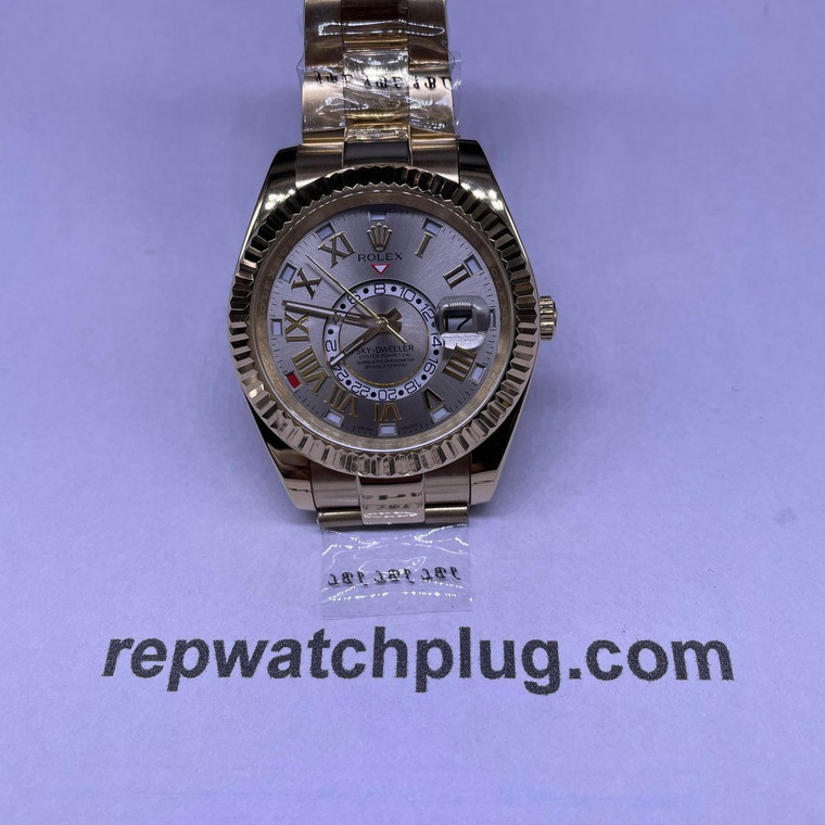 Buy High quality replica Plain Jane Rolex Sky-dweller, Rose gold, 36 - 44mm available from the best trusted, fake clone swiss designer brand watch website