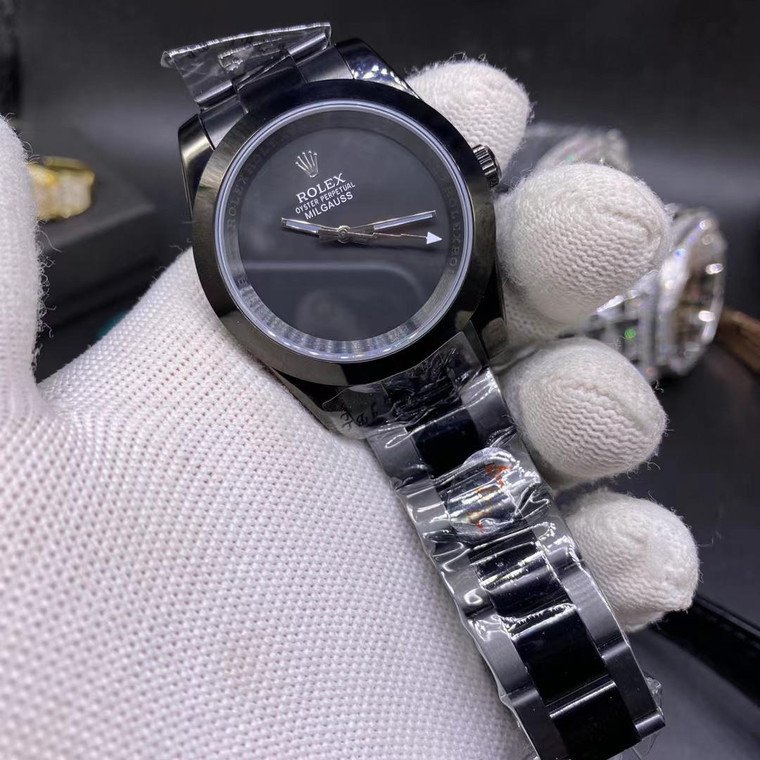 Buy High quality replica Plain Jane Rolex Milgauss, All Black from the best trusted, fake clone swiss designer brand watch website