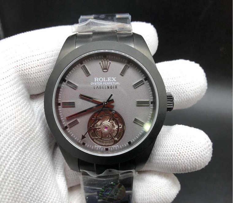 Buy High quality replica Plain jane Rolex Milgauss Tourbillon black from the best trusted, fake clone swiss designer brand watch website