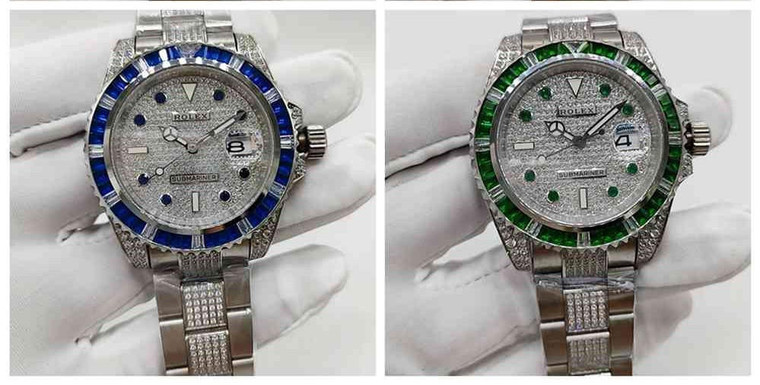 Buy High quality replica Iced out Moissanite Rolex Submariner Pick Style from the best trusted, fake clone swiss designer brand watch website