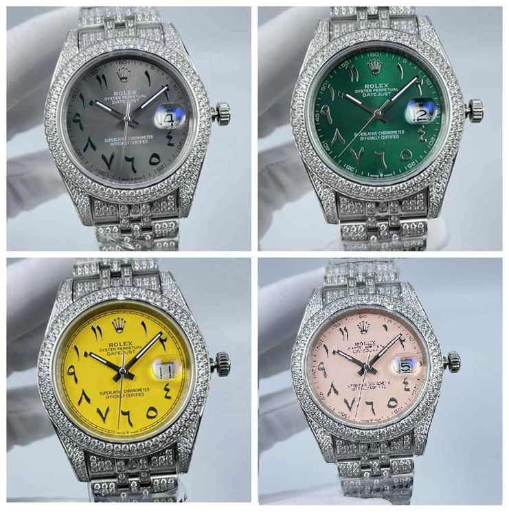 Buy High quality replica Iced out Rolex Datejust 41mm gray,green,yellow,pink dials jubilee bracelets Pick Style from the best trusted, fake clone swiss designer brand watch website