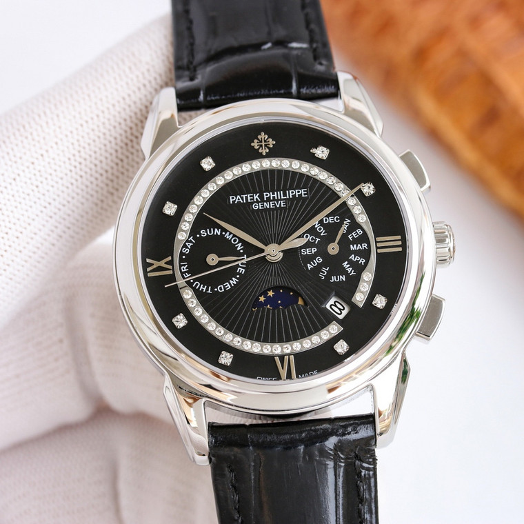 Super clone replica plain jane Patek Philippe Black strap white/black watch (select colorway)