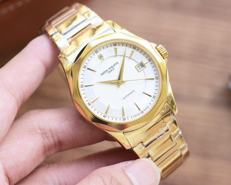 Buy High quality replica iced out Patek Philippe moissanite vvs diamond Geneve gold/ white dial watch from the best trusted, fake clone swiss designer brand watch website