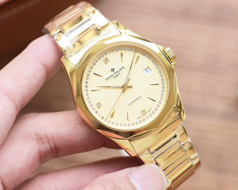 Buy High quality replica iced out Patek Philippe moissanite vvs diamond Geneve gold watch from the best trusted, fake clone swiss designer brand watch website