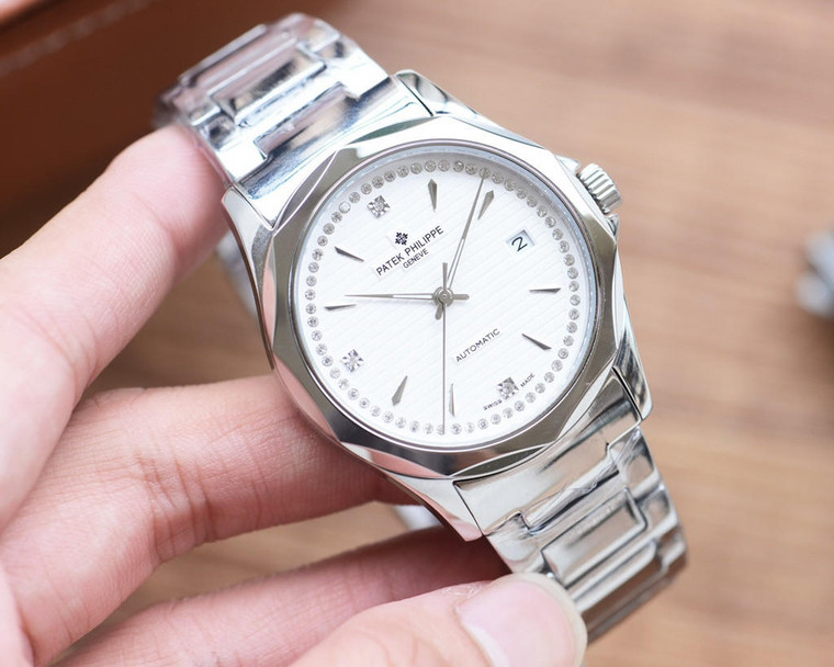 Buy High quality replica iced out Patek Philippe moissanite vvs diamond Geneve silver watch from the best trusted, fake clone swiss designer brand watch website