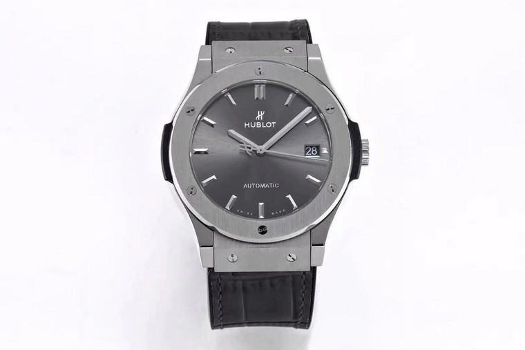 Buy High quality replica plain jane Hublot classic fusion series silver/black silver face watch from the best trusted, fake clone swiss designer brand watch website