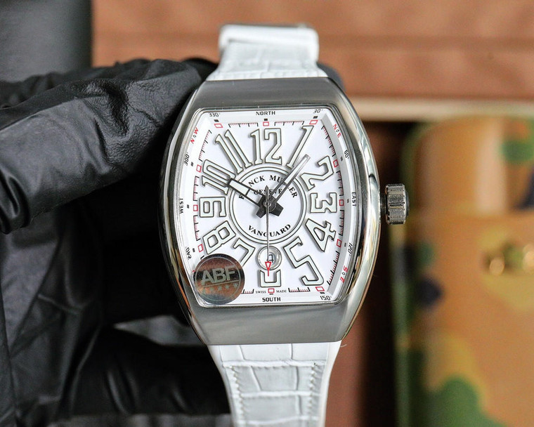 Buy High quality replica plain jane Franck Muller FM Vanguard Yachting V45  white watch from the best trusted, fake clone swiss designer brand watch website