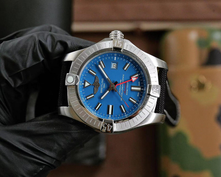 Buy Super clone replica plain jane Breitling Avengers series blue/silver with black strap watch from the best trusted, fake clone swiss designer brand watch website