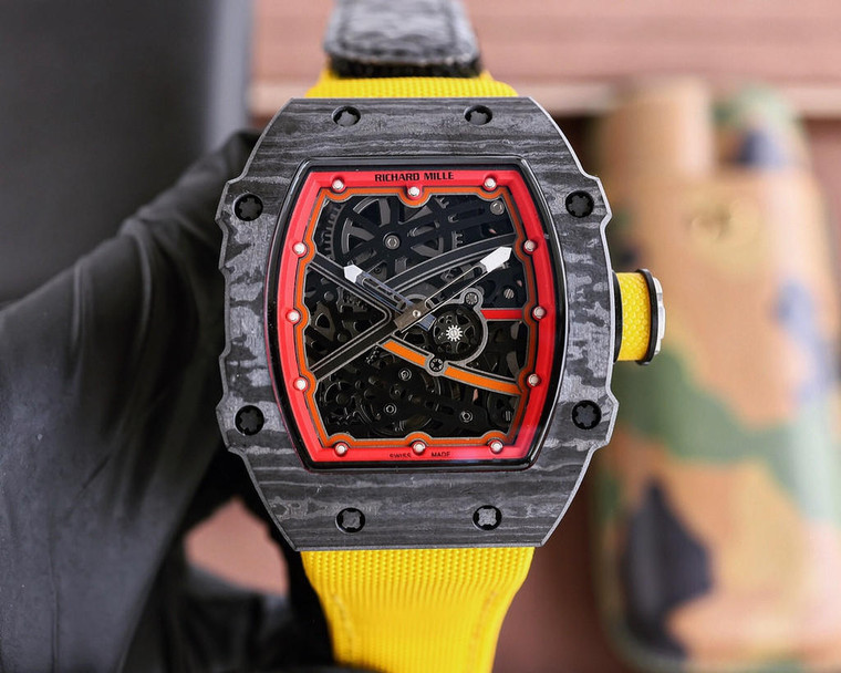 Buy High quality replica Plain jane Richard Mille RM67-02 Black & Yellow Watch (Select Colorway) from the best trusted, fake clone swiss designer brand watch website