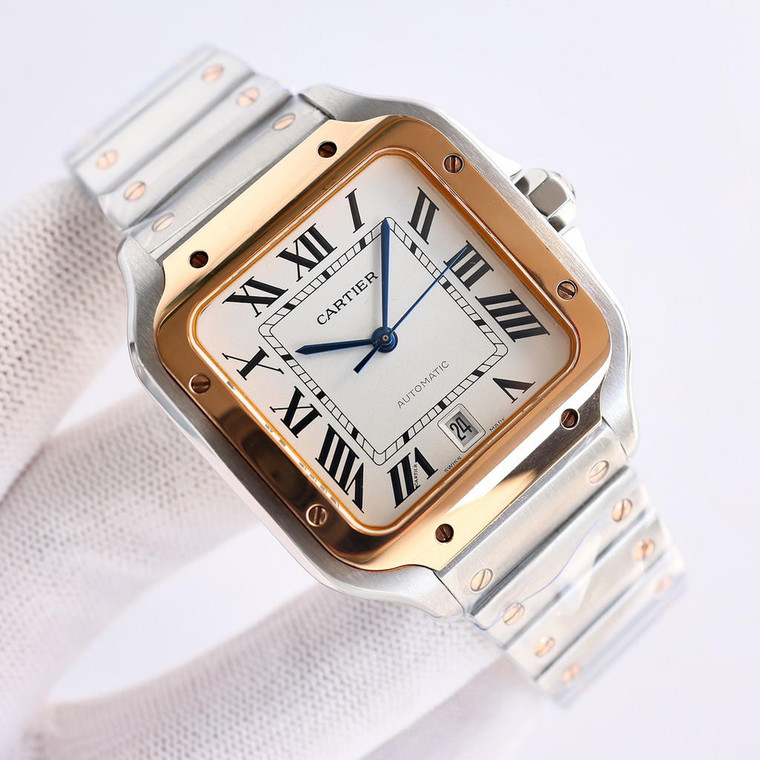 Buy High quality replica plain jane Cartier Santos Series AF1 silver/gold Watch from the best trusted, fake clone swiss designer brand watch website