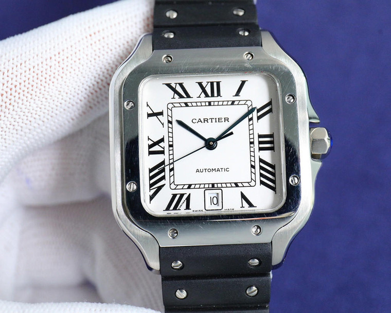 Buy Super clone replica plain jane Cartier santos tape model black/silver watch (select colorway) from the best trusted, fake clone swiss designer brand watch website