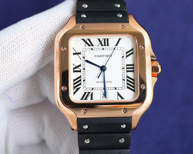 Buy Super clone replica plain jane Cartier santos tape model black gold watch from the best trusted, fake clone swiss designer brand watch website