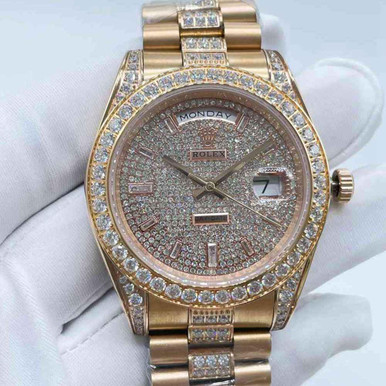 buy High quality replica Iced out moissanite diamonds rolex Daydate ...