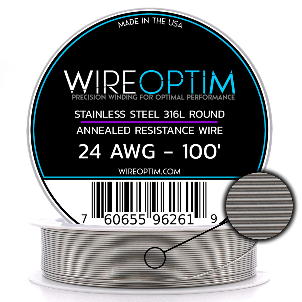 MWS - SS 316L - 100 ft. 28 Gauge AWG Stainless Steel Resistance