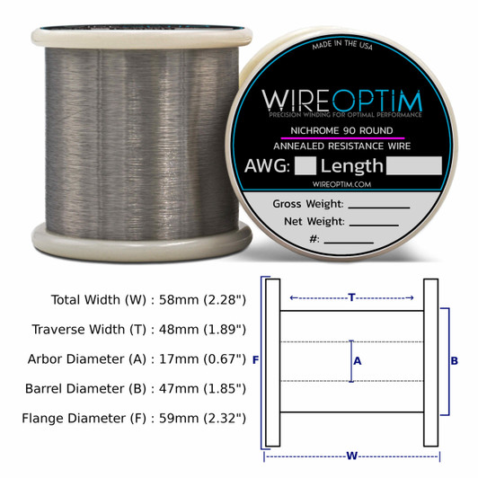 Nichrome 90 46 AWG Bulk WIREOPTIM