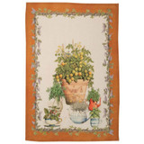 Balcon Potager Arancio 100% Linen Tea Towel by Tessitura Toscana Telerie