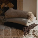 Nevis Throw by Weave - Limestone