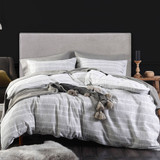 Mari Grey Reversible Flannel Duvet Cover Set by MM Linen