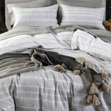 Mari Grey Reversible Flannel Duvet Cover Set by MM Linen