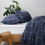 Blue Acton Flannelette Duvet Cover Set by Bambury