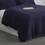 Premier Navy Waffle Duvet Cover Set by Seneca