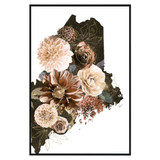 Bouquet Ochre Framed Canvas Art by Linens and More