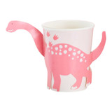 Dino Pink 9oz/266ml Paper Cups Pop Out Dinosaur