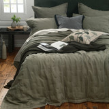 Laundered Linen Olive Bedspread Set by MM Linen