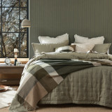 Laundered Linen Bedspread by MM Linen - Olive
