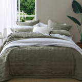 Laundered Linen Bedspread by MM Linen - Olive