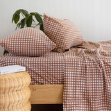 Gingham Clove Flannelette Sheet Set by Bambury