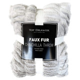 Chinchilla Rouched Rabbit Faux Fur Throw by Top Drawer
