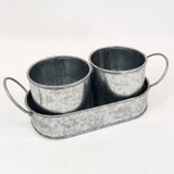 2 Pots With Oval Tray by Backyard