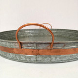 Round Tray Galvanized Copper Band by Vanillaware