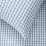 Gingham Blue Fitted Sheet and Pillowcase Set by Squiggles