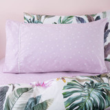 Starlight Lilac Fitted Sheet and Pillowcase Set by Squiggles