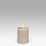 Pillar LED Candle Sandstone by Uyuni - 7.8 X 10.1cm