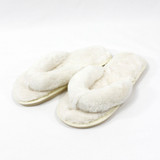 Cream Jandal Plush Slippers by Honeydew