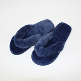 Navy Jandal Plush Slippers by Honeydew