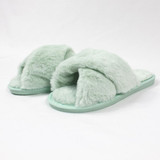 Mint Crossover Plush Slippers by Honeydew