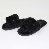 Black Cherry Plush Slippers by Honeydew