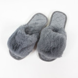 Grey Classic Slide Plush Slippers by Honeydew