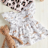 Dancing Cheetah Flutter Sleeve Dress (6-12 months) by Stephan Baby