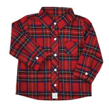 Red Plaid Flannel Shirt (6-12 months) by Stephan Baby