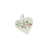 Little People Heart Plaque - You Make Me Smile by Vanillaware
